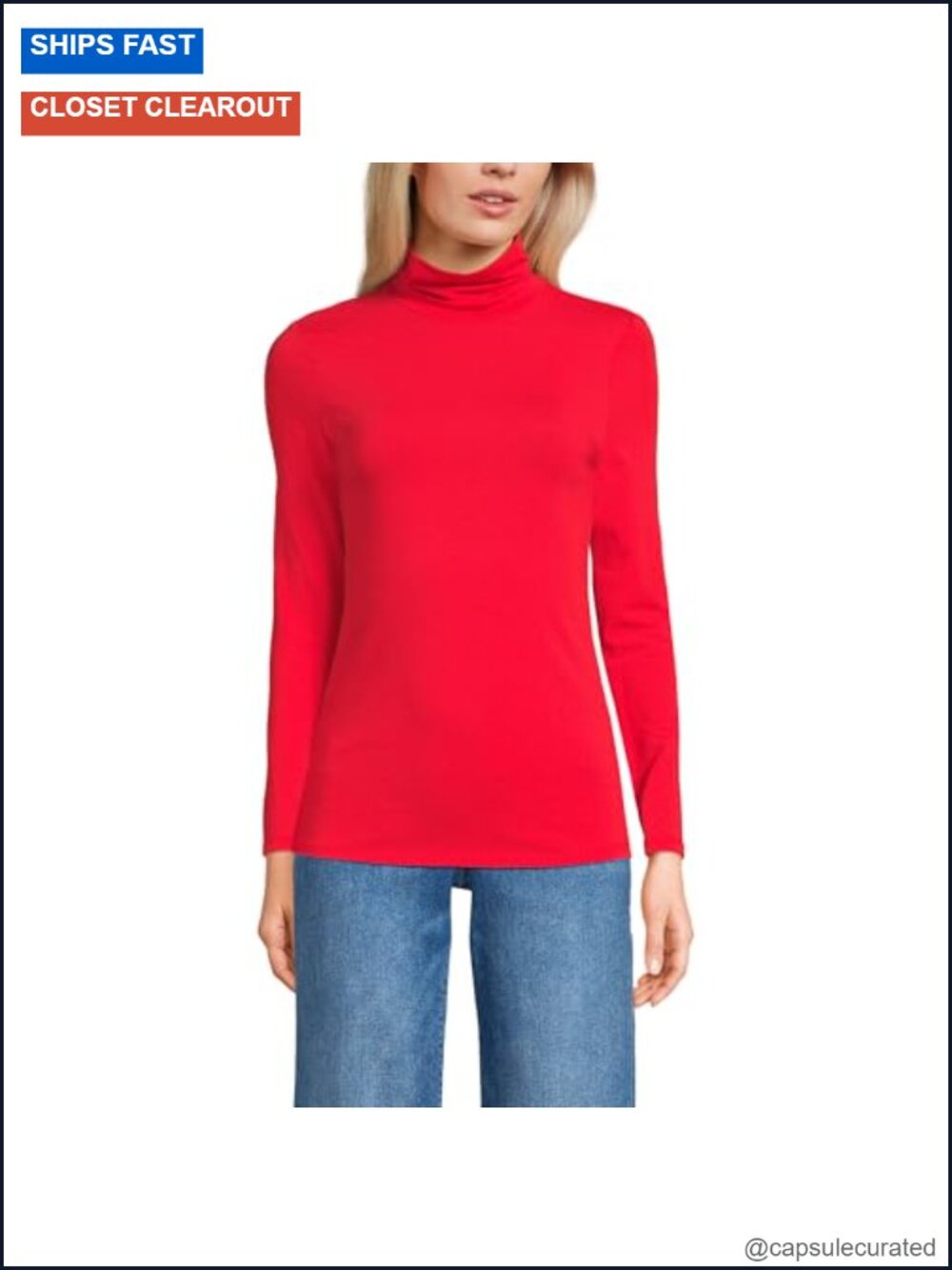 Lightweight Jersey Long Sleeve Turtleneck - Soft Cotton Rayon Spandex